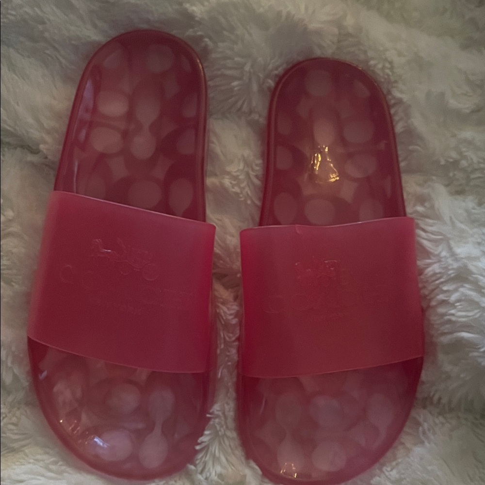 Coach jelly Pink Slide Sandals